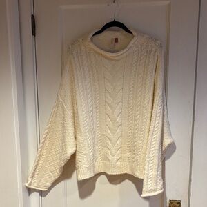 Pilcro Cream Cable Knit Sweater